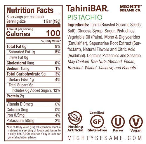 Mighty Sesame TahiniBars, Variety Pack (Total 18 Bars)