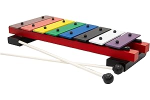 Basic Beat BB108A - 8-Note Colorful Glockenspiel for Kids, Diatonic C1-C2 Range, Sturdy Design with Safe Pins, Includes Soft Rubber Head Mallets for Melodious Play