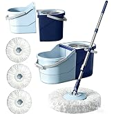 360&deg; Spin Mop &amp; Bucket System with 4 Microfiber Mop Pads | Detachable 2-in-1 Bucket, Efficient Floor Cleaning, For All Hard Floors