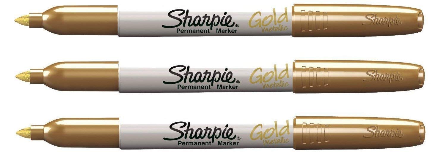 Sharpie Gold Metallic Fine Point Permanent Marker - Pack of 3