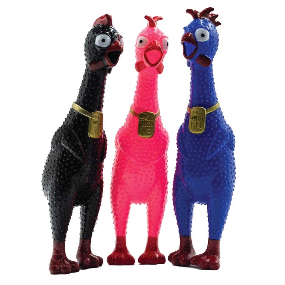 #winning Animolds Squeeze Me! Chicken Single Random Colour Screaming Rubber Toy