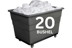 ReadySpace Commercial 20 Bushel Utility Cart with Steel Base, Poly Box Basket Truck, Laundry Cart, and Rolling Trash Bin, 51.5-Inch x 35.5-Inch x 36-Inch, 1000 Pound Weight Capacity, Gray