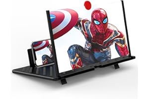 FIRJUTY 20" Screen Magnifier for Smartphone, 3D HD Mobile Phone Magnifying Projector Screen Enlarger Expanders for Movies, Videos, and Gaming, Foldable Phone Stand with Screen Amplifiere(Black 20inch)