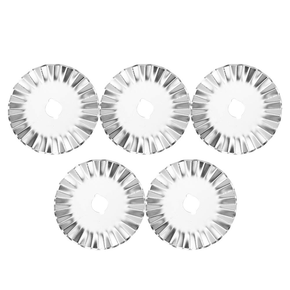 Pssopp 5Pcs 45mm Rotary Blade Pinking Blade Rotary Cutter Accessories for Quilting Scrap Booking Leather Fabric Paper Sewing