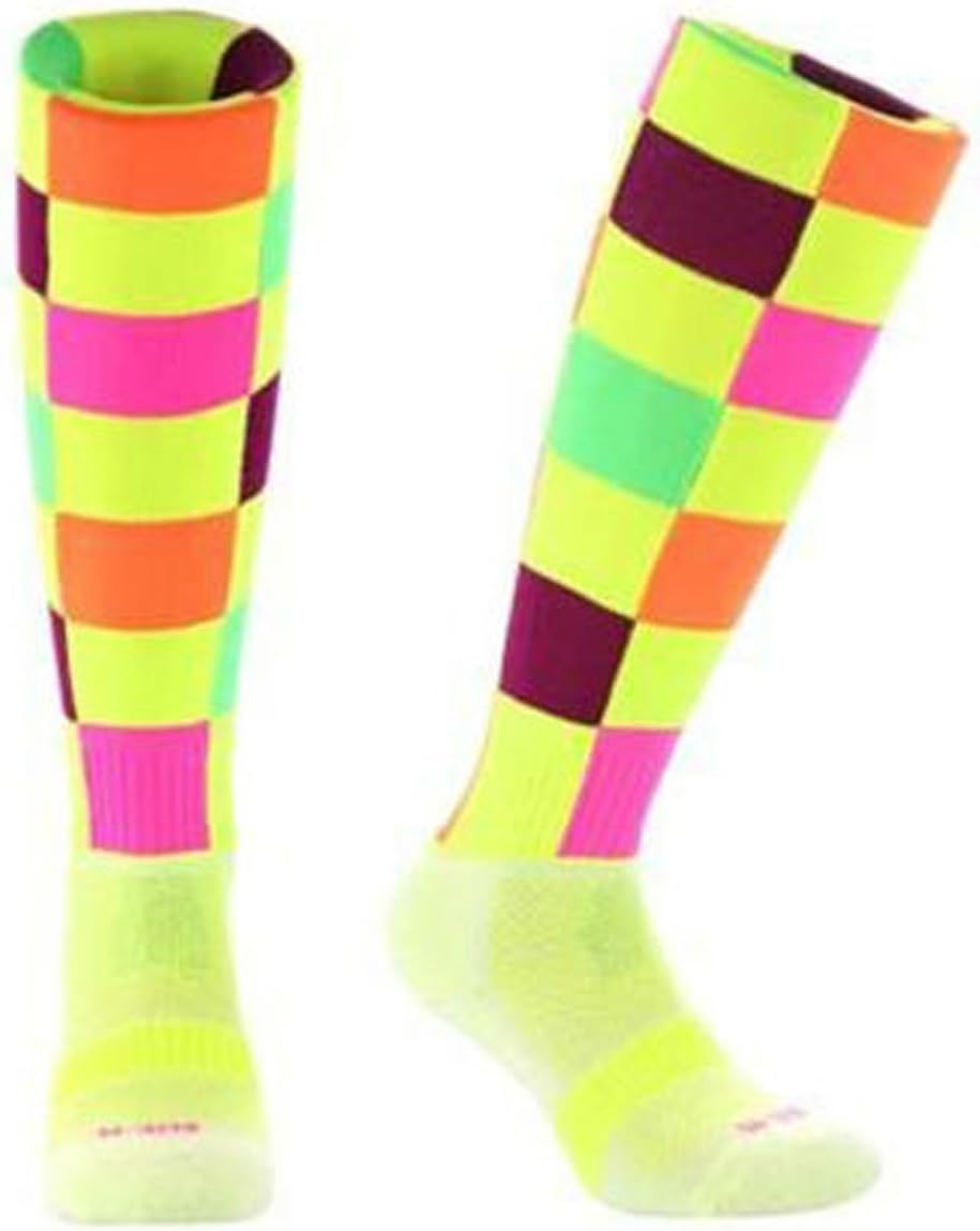 Samson Hosiery ยฎ Check Illuminous Print Funky Novelty Fashion Gift Socks Football Rugby Sports And Casual Knee High Socks For Men Women Kids Unisex