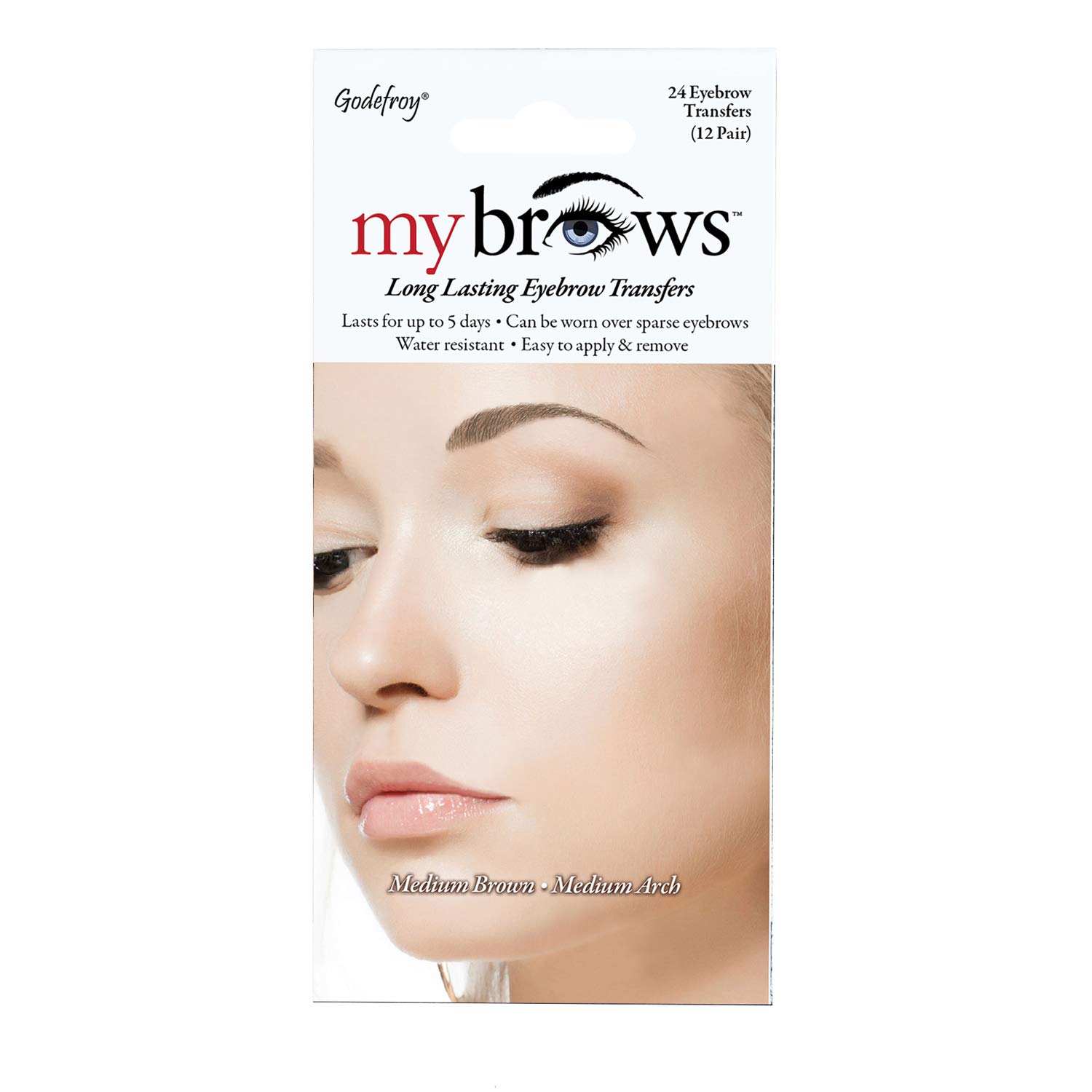 Godefroy My Brows Transfers Long Lasting (Medium Arch, Medium Brown)