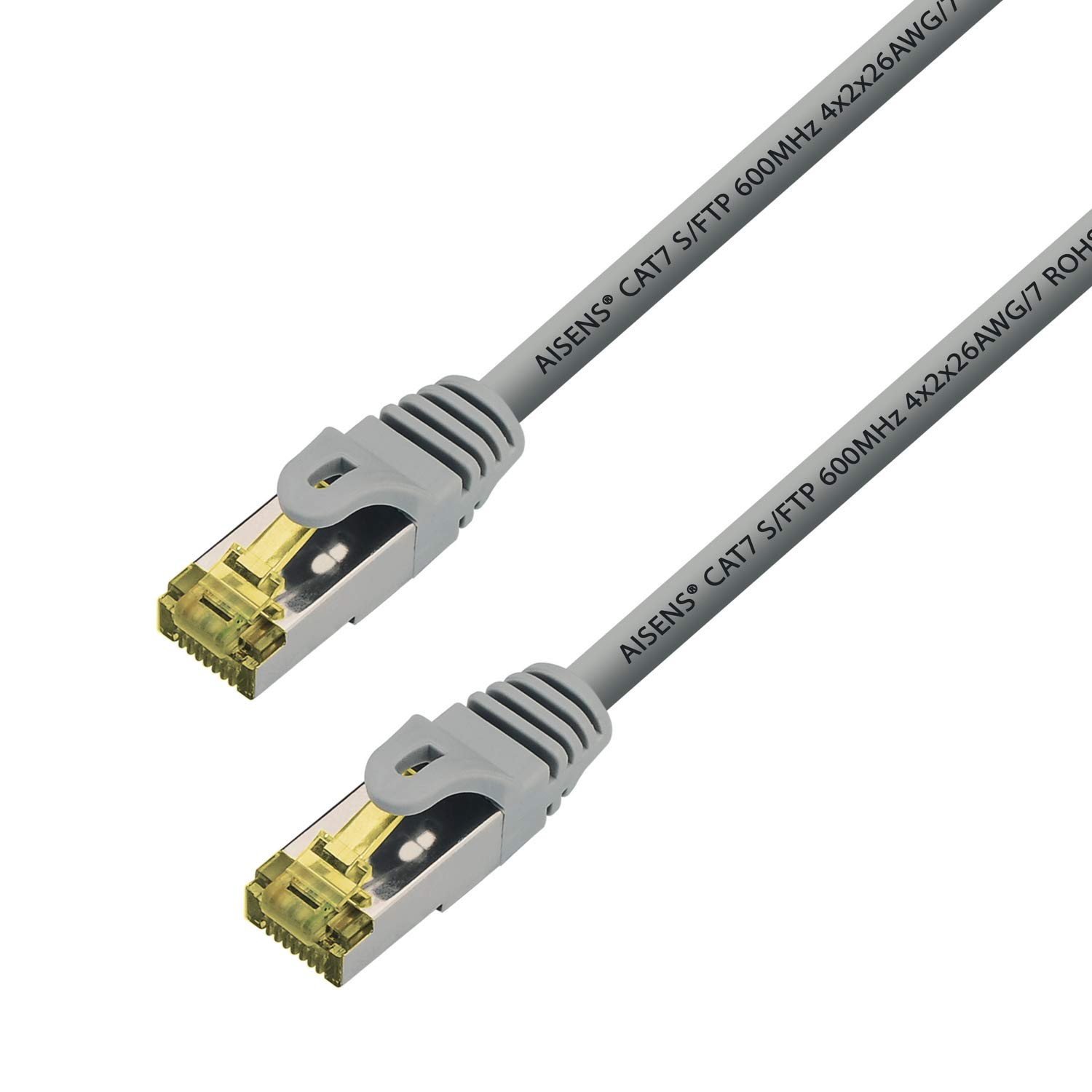 AISENS - A146-0332 RJ45 LSZH Cat.7 Network Cable 600MHz s/FTP pimf awg26, Grey, 25 cm