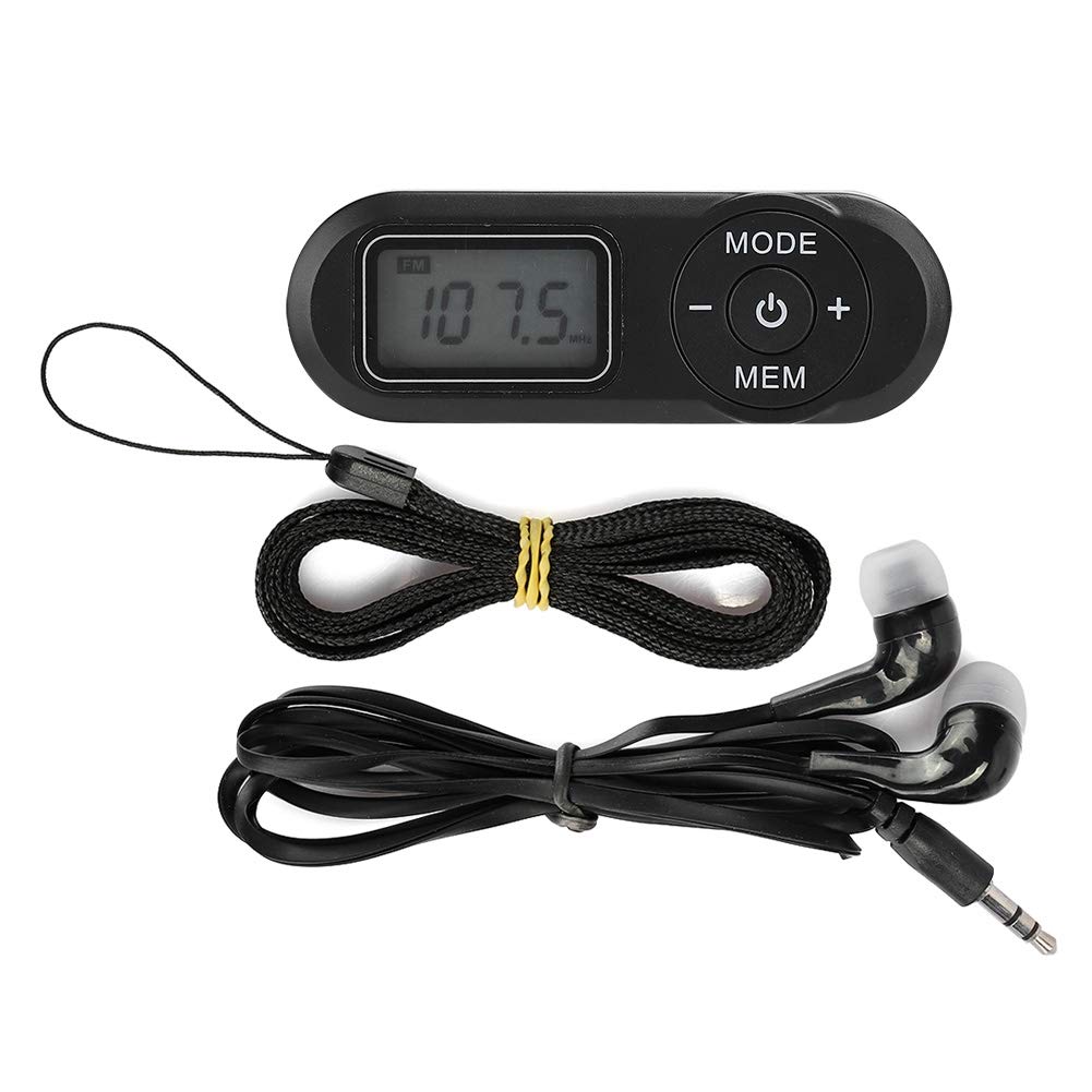 Mini Portable Digital FM Radio Music Player, with 1.1inch LCD and Earphone,Good Reception and Longest Lasting, Frequency Reception Range FM 64-108MHz
