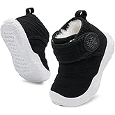 BARERUN Barefoot Baby Boys Girls Boots Warm Winter House Shoes for Toddler Girls Boys Waterproof Fleece Kids Snow Boots Faux Fur Infant Booties Walking Shoes for Indoor Outdoor