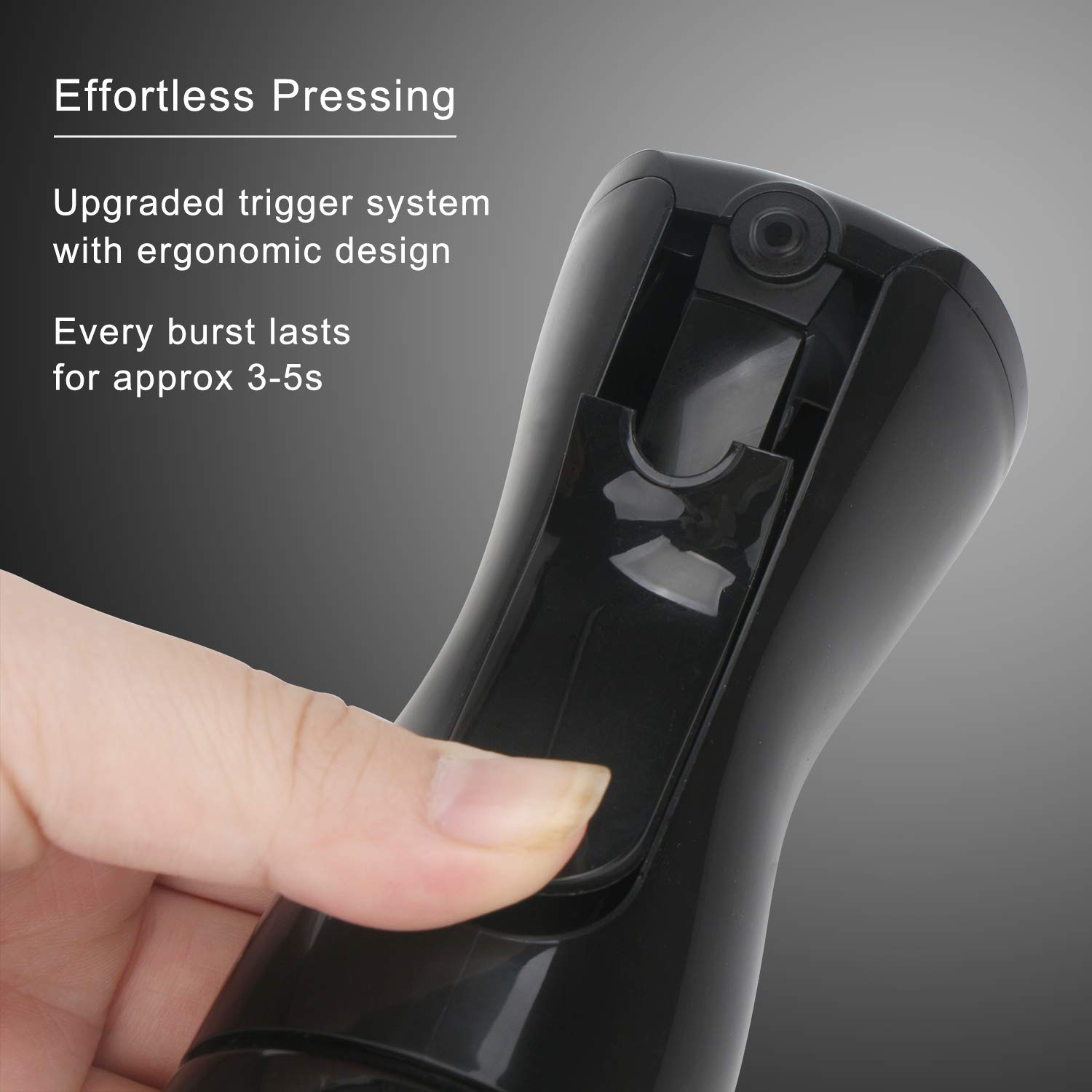 Mist Bottles for Hair, Suream 5.4oz/160ml Black Continuous Mist Spray Mister for Curly Hair, Empty Plastic Refillable Water Houseplant Sprayer for Salon Use, Planting, Gardening, Ironing and Cleaning : Beauty