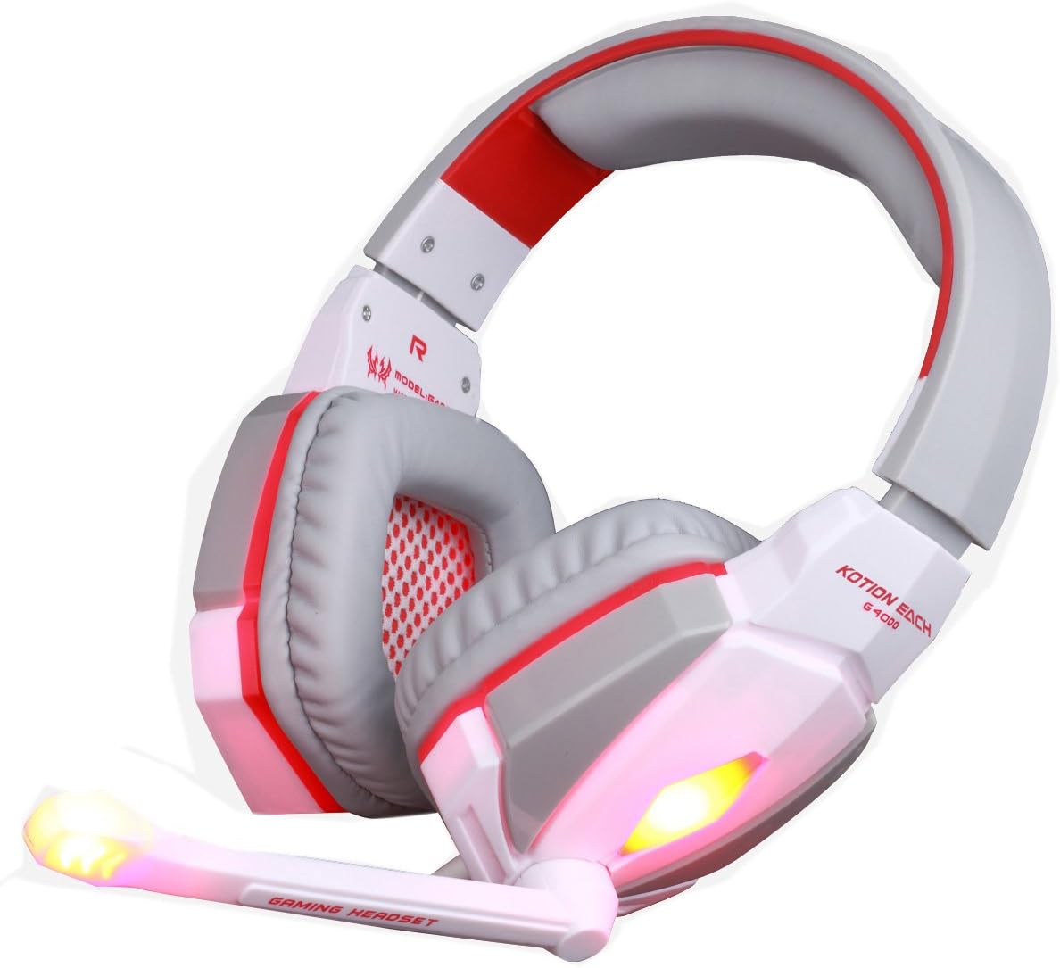 KOTION EACH G4000 Stereo Gaming Headphone Headset Headband with Mic Volume Control for PC Game (White)