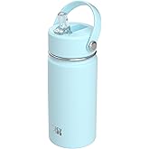 OISIZ Kids Water Bottle with Straw Lid 14oz, Vacuum Insulated 316 Stainless Steel Water Bottles for Kids for School, Leakproof Water Bottle, BPA Free and Keep Cold for 24 Hours