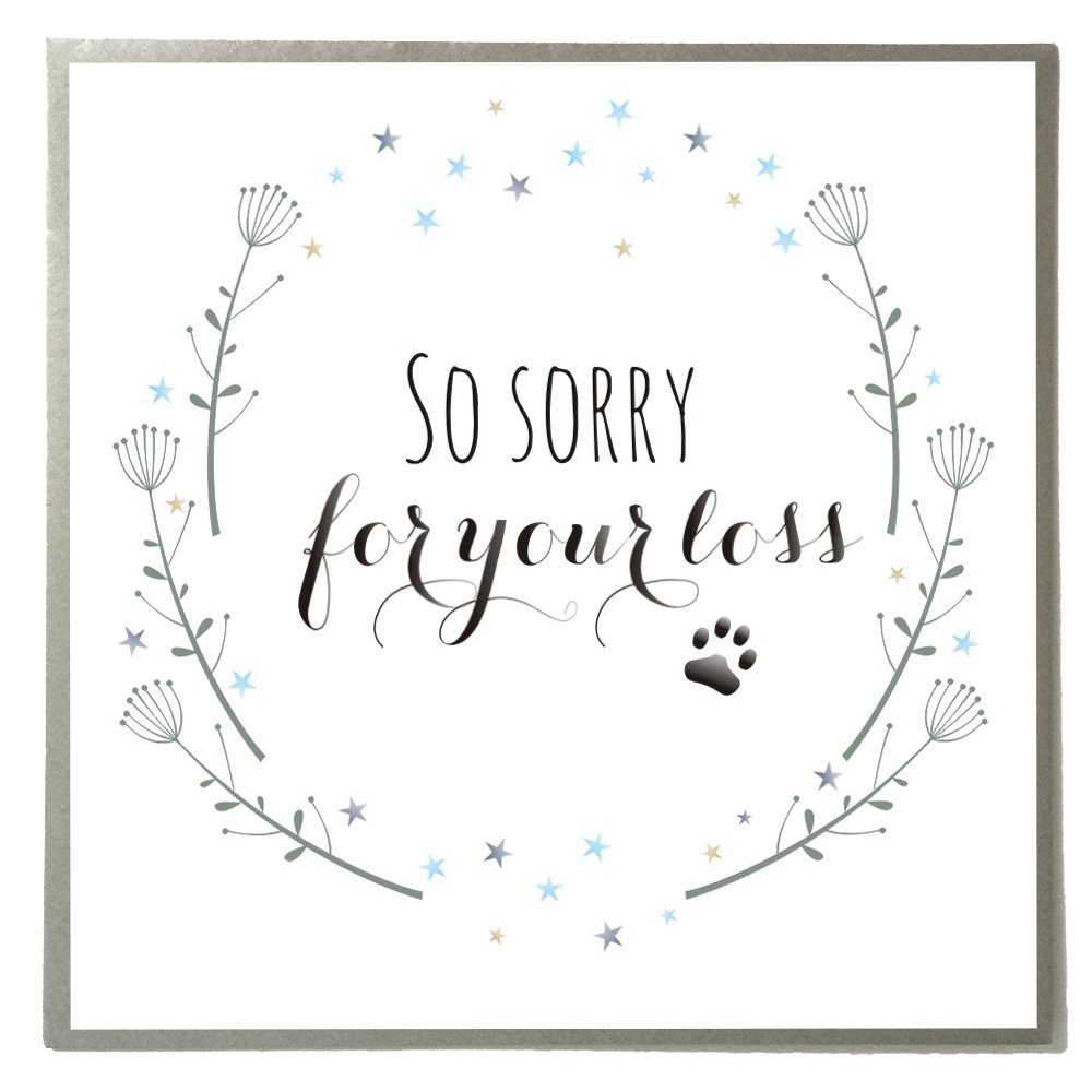 Claire Giles Greeting Cards, Sorry for the Loss of your Pet Sympathy Greeting Card, Sorry and Thinking of you Card, Flowers design, Sorry for the loss of your pet