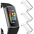 NANW 3-Pack Screen Protector Compatible with Fitbit Charge 5 (Not for Charge 4/3), TPU Rugged Bumper Case Cover All-Around Pr
