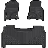VIWIK Floor Mats for Dodge Ram 1500 Crew Cab 2019 2020 2021 2022 2023 2024 (NOT for Classic), TPE Rubber Car Mats All Weather Custom Floor Liners for Ram 1500 Crew Cab 1st & 2nd Row Non-Slip Odorless