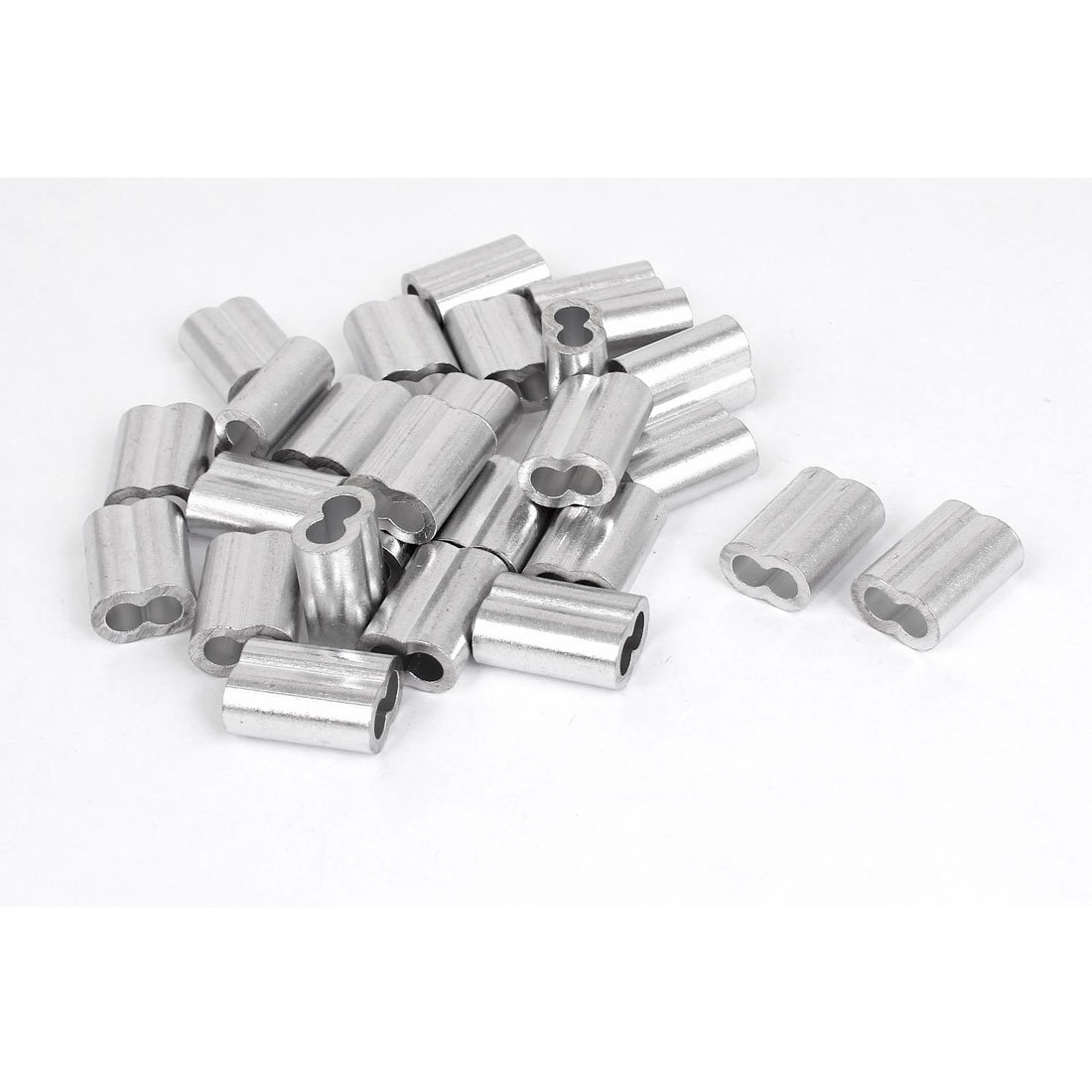 Sourcingmap 1/5-inch Wire Rope Aluminum Sleeves Clip Fittings Cable Crimps 50pcs