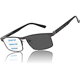GHDBFMB Men’s Metal Frame, Progressive Multifocus Transition Reading Glasses with Blue Light Blocking and Spring Hinge
