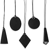Karelian Heritage Shungite Pendant Set | Minimalistic Natural Black Crystal Jewelry | Defender Shield Protection Stone Necklace | Sacred Chakra Healing Pendant, Reiki Meditation and Grounding