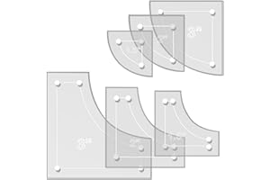 LASERTHING Drunkards Path Quilting Acrylic Template Set, 3", 2", 1.5" with 1/4" Seam Allowance - 6 Piece Set