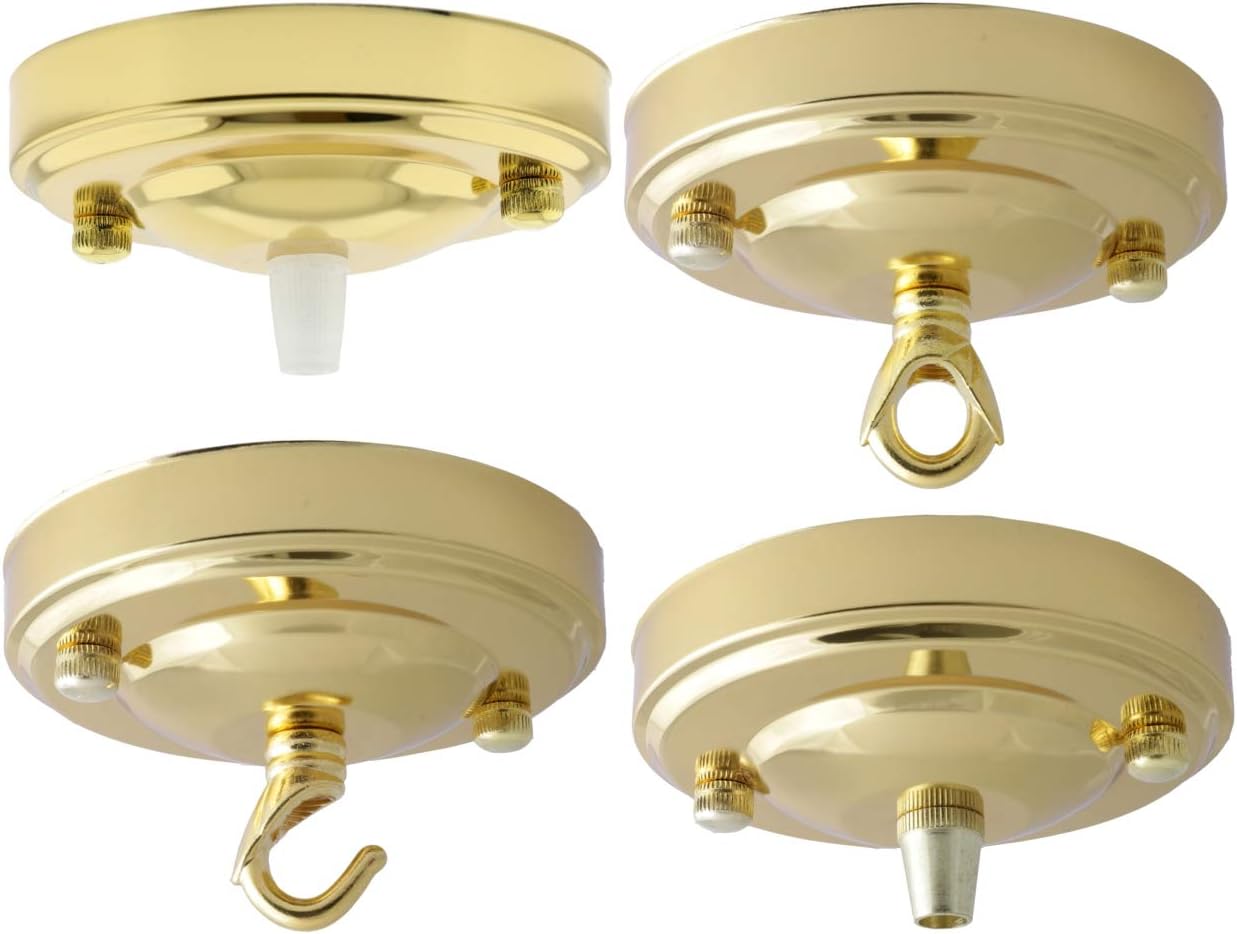 Art Deco Emporium Vintage Period Styled Complete Metal Ceiling Rose with Chain Loop (Fully Earthed) in Brass Finish - Image 5