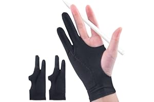 2Pack Drawing Glove Palm Rejection for Tablet,Right & Left Hand Digital Art Graphic Tablet iPad Gloves