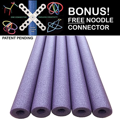 Oodles of Noodles Deluxe Foam Pool Swim Noodles - 5 Pack 52 Inch Wholesale Pricing Bulk Purple