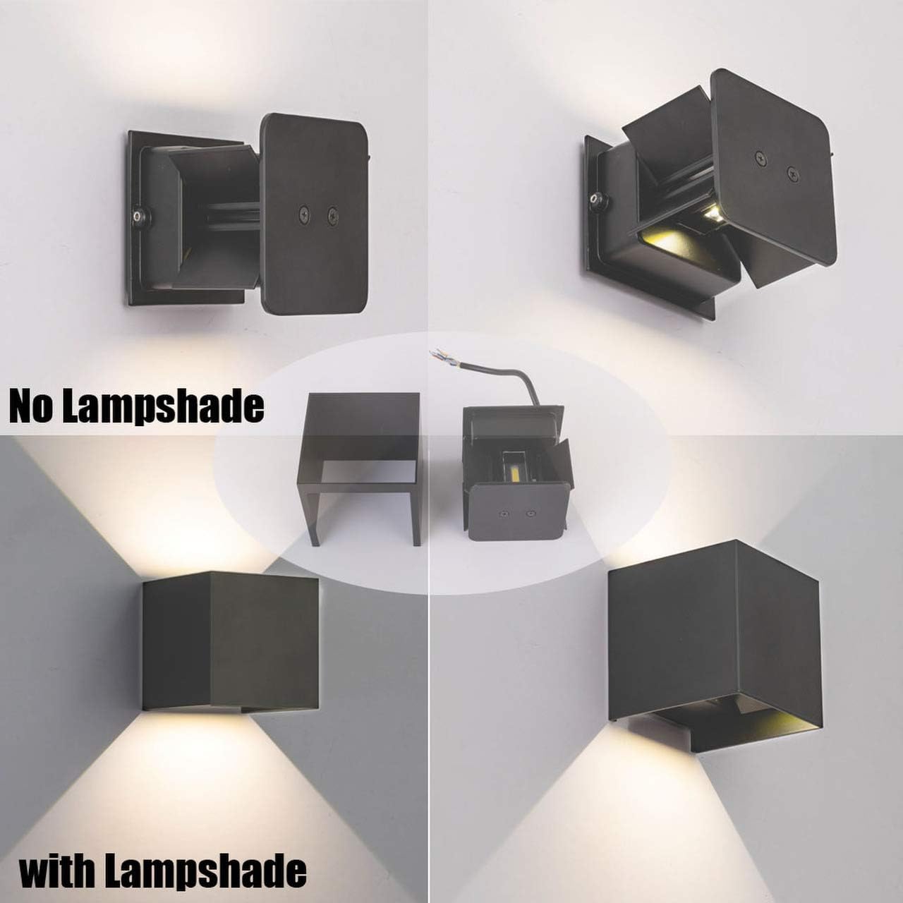 Wall Wash Lighting SEVETILKA 2pcs Black Modern Wall Sconce Lights 6W