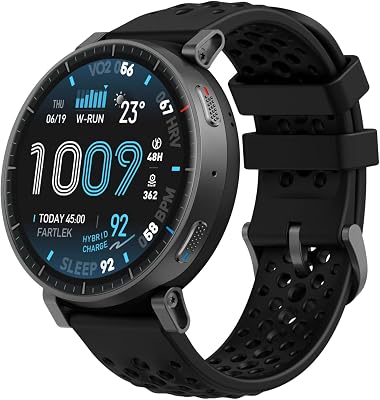 Active Max Montre Connectée 48mm, Écran AMOLED 1,5", 25 Jours d’Autonomie, 4 Go de Stockage, Cartes Hors Ligne, NFC, GPS,170+ Sports, Suivi Cardiaque et du Sommeil, pour Android et iPhone