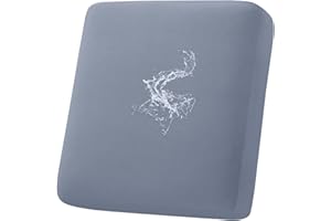 hyha Waterproof Couch Cushion Covers, Stretch Sofa Couch Seat Slipcover for Dog Washable, Non-Slip Waterproof Outdoor Cushion Covers for Patio Furniture Replacement (1 Piece for Small, Grey)