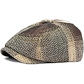 Mens Classic Newsboy Flat Cap Gatsby Ivy Cabbie Hat