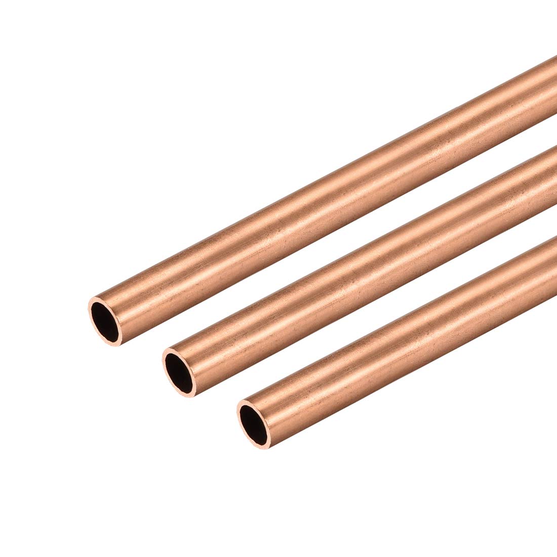 sourcing map Copper Round Tube, 5mm OD 0.5mm Wall Thickness 300mm Long Straight Pipe Tubing 3 Pcs