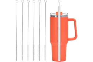 AJEDRMY 6 Pack Straw Cleaner Brush for Stanley, Reusable Extra Long Straw Cleaner for 40/30/20 oz Stanley Mug, 10mm Wide Drinking Straws Cleaning Brush for Sippy Cup, Water Bottle and Tubes