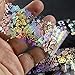 8 sheets FLORESCENT holographic mirror laser NAIL FOILS rainbow unicorns geometric triangles white flower petals NAIL DECALS bohemian flower child hippy dreamcatcher peacock feathers NAIL WRAPS