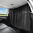 Ovege Car Divider Curtains Sun Shade-Privacy Travel Nap Night Car Camping Detachable Simple Curtain(Black)