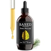 Based Pine Pollen Tincture | Wild-Harvested Pine Pollen Liquid Extract for Energy, Vitality &amp; Hormonal Support | Rich in Phytosterols, Amino Acids &amp; Antioxidants | 4 oz (60 Servings)