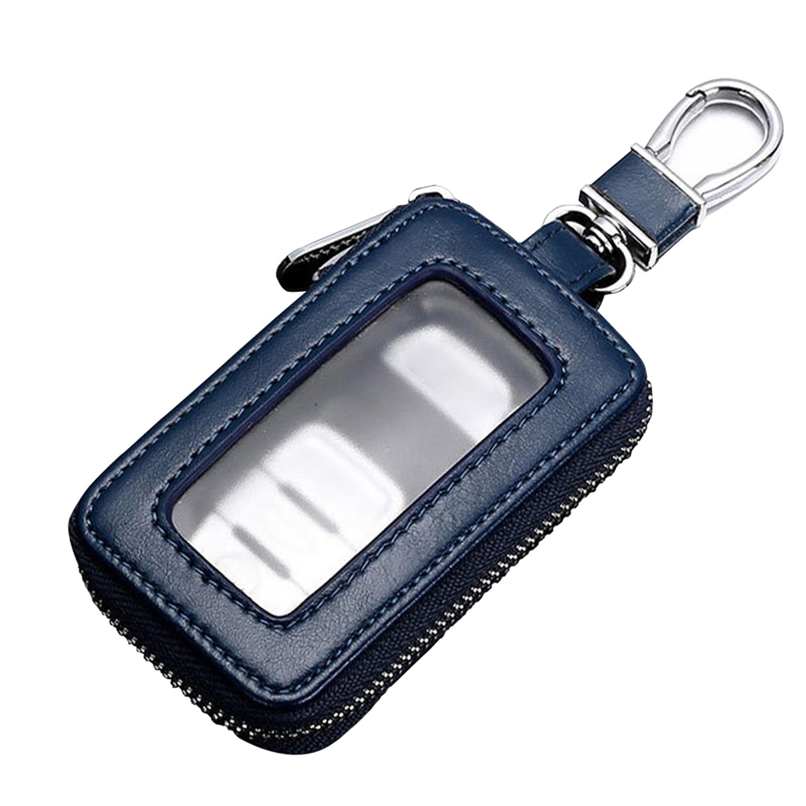 Photo 1 of vvag Premium Car Key Fob Case Genuine Leather Car Smart Key fob Holder Automotive Remote Keychain Bag Universal (Blue)
