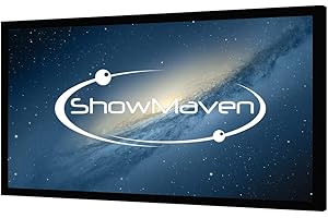 ShowMaven 100in /120in Fixed Frame Projector Screen, Diagonal 16:9, Active 3D 4K Ultra HD Projector Screen for Home Theater or Office (16:9, 120")