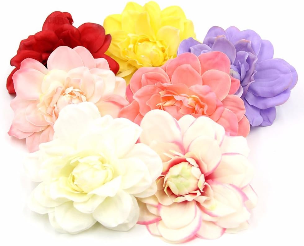 Artificial Flower Fake flower heads Large Silk Dahlia