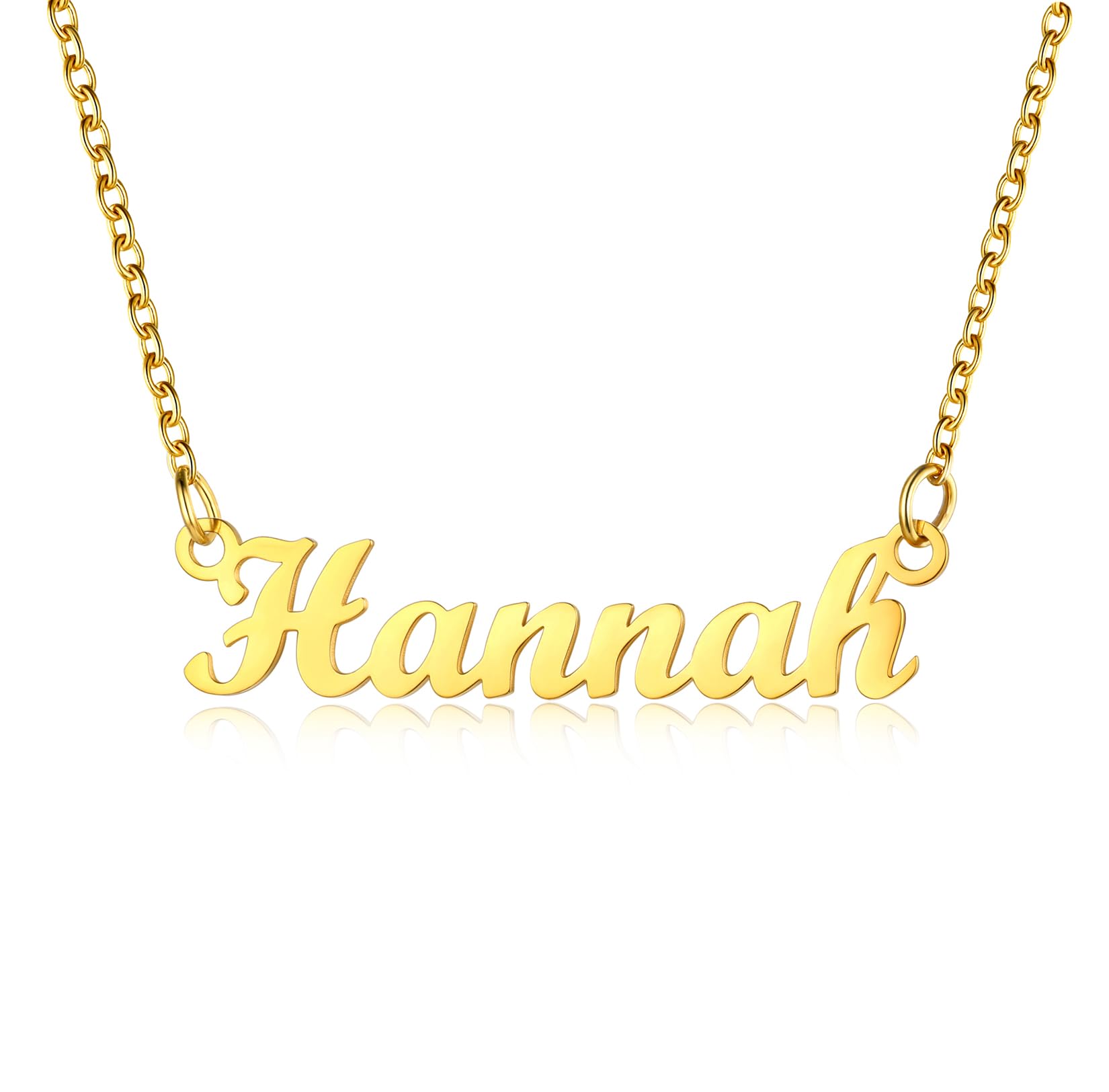 U7 Gold Name Necklace Hannah Womens Custom Necklaces — image 1