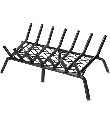 Vertical Self-Feeding Fireplace Grate - Heavy Duty Steel Log Burner For Indoor & Outdoor Fireplaces