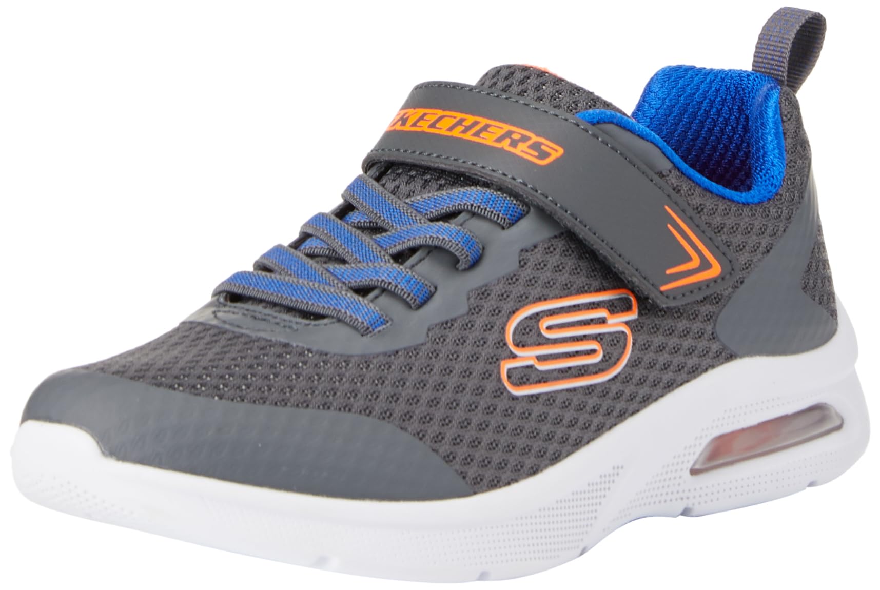 Skechers Boys' Microspec Max, Charcoal/Blue, 4.5 Big Kid Image