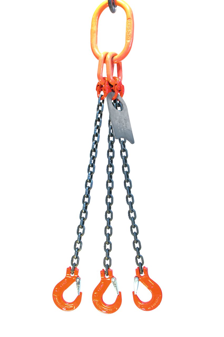 Grade 100 9/32 x 6 Triple Leg with Sling Hooks Chain Sling tillescenter