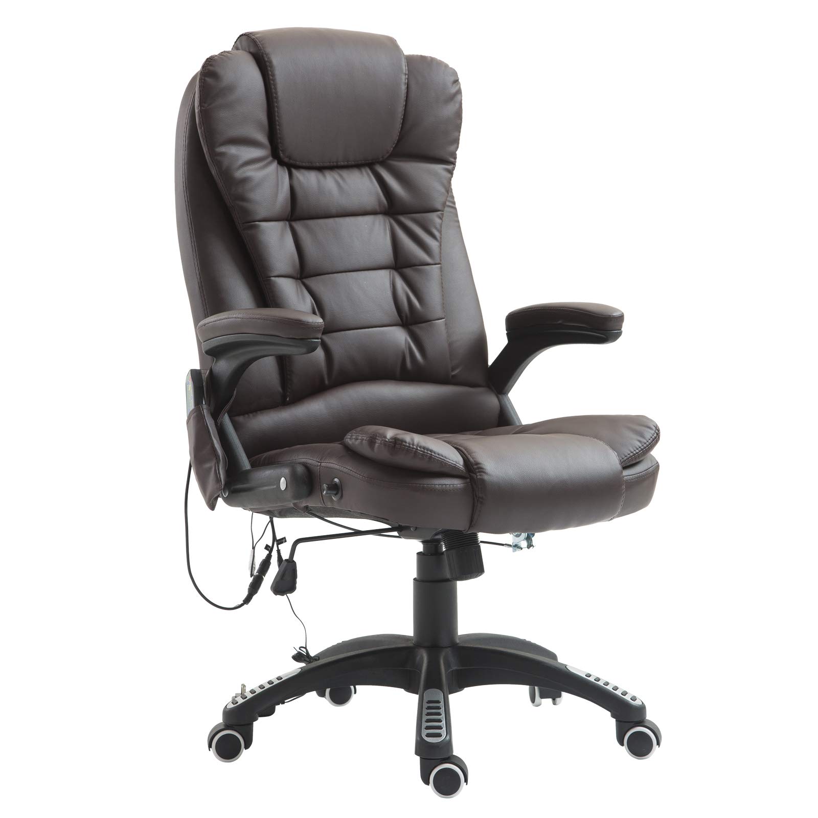 Adjustable Heated Ergonomic Massage Office Chair Swivel Vibrating High Back Leather