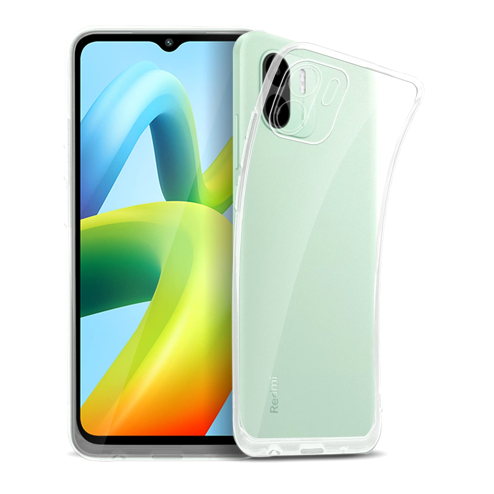 ROVLAK Case compatible with Xiaomi Redmi A1 Clear Ultra Slim Case Anti Yellowing Soft TPU Silicone Anti-Fingerprint Cover+Shockproof Case Full Body Protection