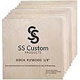 Baltic Birch Basswood Sheets 1/8'', Craft Wood 10 Pack - 12 x 12 x 1/8 Inch - Wood Sheets 3mm, Plywood Sheets with Smooth Surfaces - Bass Wood for Laser Cutting, Wood Burning, Drawing Architecture