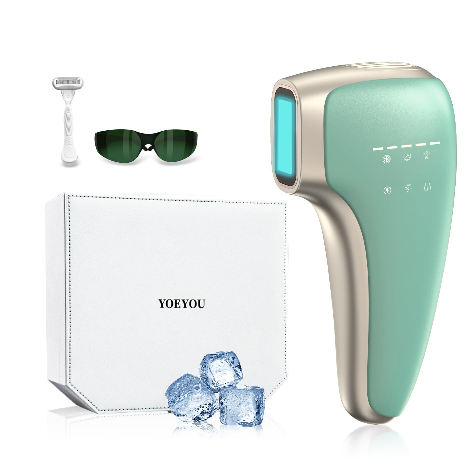 Photo 1 of Painless IPL Laser Hair Removal for Women & Men, 39°F Sapphire Ice Cooling Technology, At-Home Laser Hair Removal Device for Face, Armpits, Legs, Bikini & Whole Body, Long-Lasting Results
