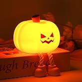 Pumpkin Night Light Official Licensed Genuine Halloween Lamp Decor Gifts | Silicone Rechargeable Bedside Touch Dimmable Lamp, Festival Decor for Woman and Kids, Nursery Nightlight for Kids