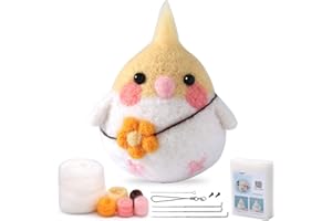 SOCNITC Needle Felting Kit for Beginners, Animal Doll Making Supplies with Tools, Soft Wool Roving, Foam Mat, Instructions, Accessories for Adults