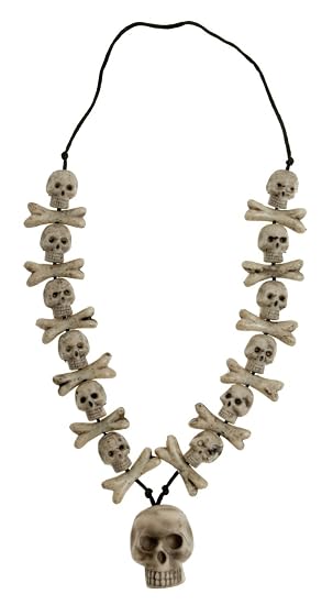 Halloween Voodoo Skull Fang Bone Necklace by Struts Fancy Dress ...