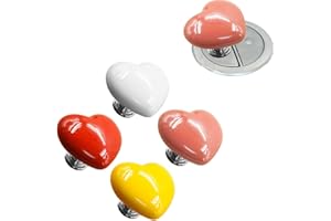 BICOTAND Love Heart Shaped Toilet Tank Button, Toilet Push Button Flush Replacement, Toilet Tank Button Aid Love Heart Shape Handle, Toilet Press Button (Four Color Stickable Type)